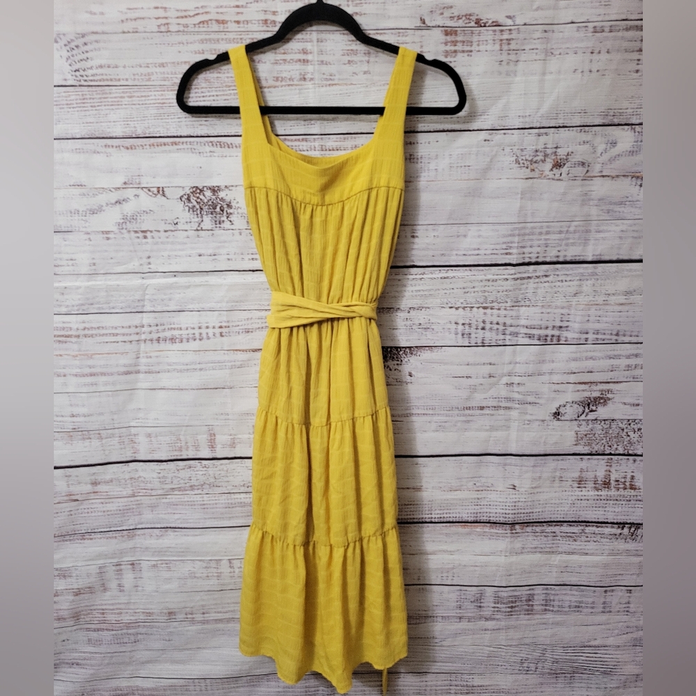 Slate and Willow Yellow Midi Dress S2 - Picture 3 of 7